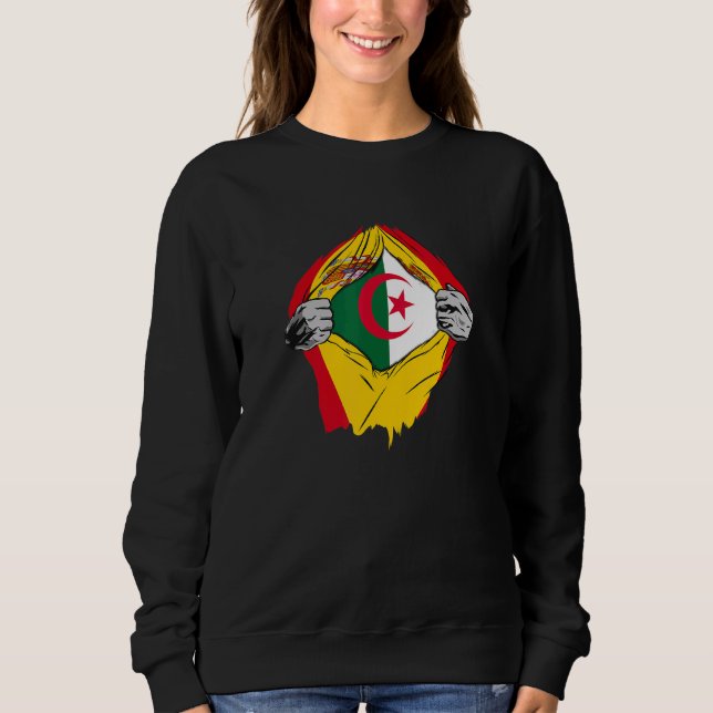 Sudadera Argelia Y España Superbanderas Descendientes De Ál (Anverso)