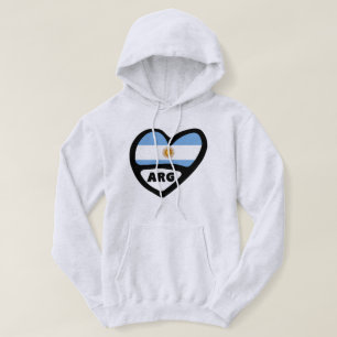 Sudadera Argentina Código de país Bandera Corazón ARG