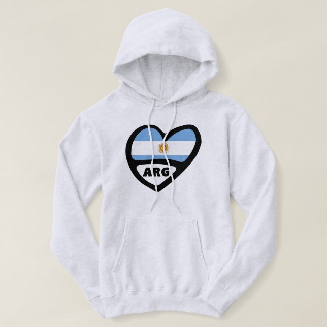 Sudadera Argentina Código de país Bandera Corazón ARG (Diseño del anverso)