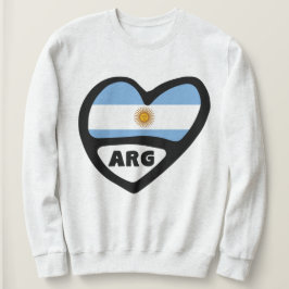 Sudadera Argentina Código de país Bandera Corazón ARG