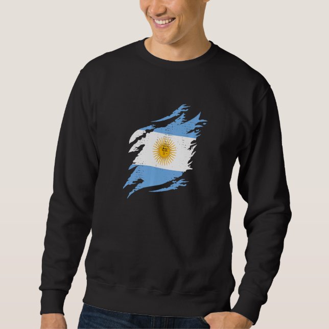 Sudadera Argentina ripped shirt argentinian lover Premium (Anverso)