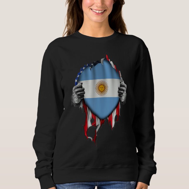 Sudadera Argentinian Blood Inside Me  Argentina Flag (Anverso)