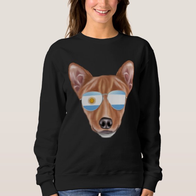 Sudadera Argentinian Flag Basenji Dog Argentina Pocket (Anverso)