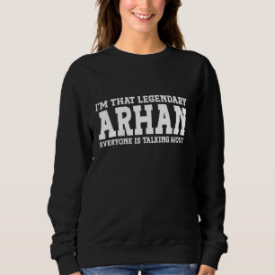 Sudadera Arhan Nombre Personal Nombre Nombre Funny Arhan