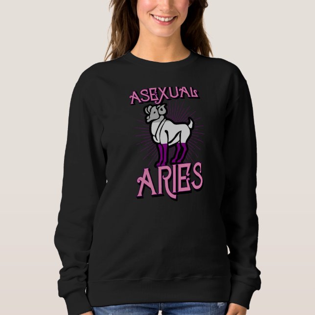 Sudadera Aries Asexuales Rótulo Zodiac Cumpleaños Horoscopi (Anverso)