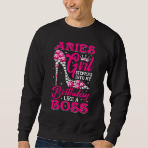 Sudadera Aries Chica Entrando A Mi Cumpleaños Como Un Jefe
