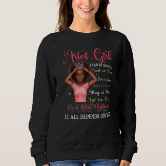 Sudadera Aries Girl Black Queen Zodiac Birthday Afro Women 