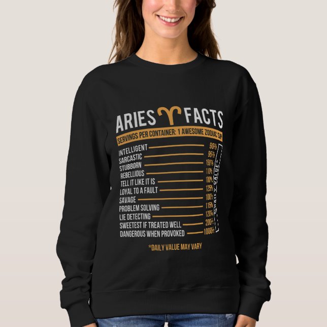 Sudadera Aries Hechos Rótulo Zodiaco Horóscopo Astrología A (Anverso)