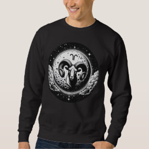 Sudadera Aries Moon Y Ram Head Design Para Astrología Enthu