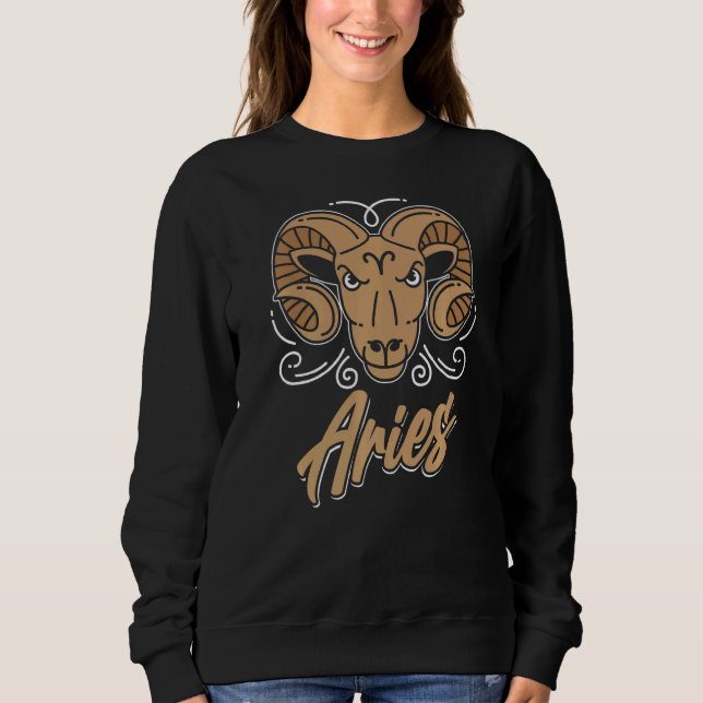 Sudadera Aries Rótulo Zodiaco Hechos Ram Horoscope Astrolog (Anverso)
