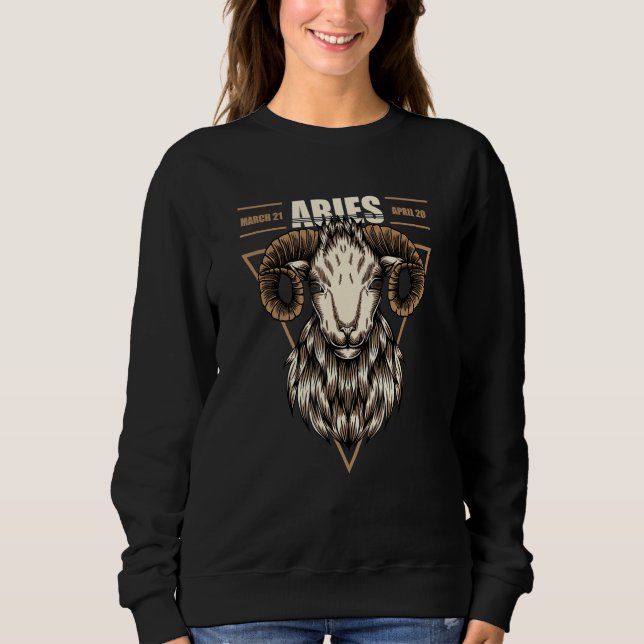 Sudadera Aries Zodiac Ram Astrología Marzo Abril Cumpleaños (Anverso)