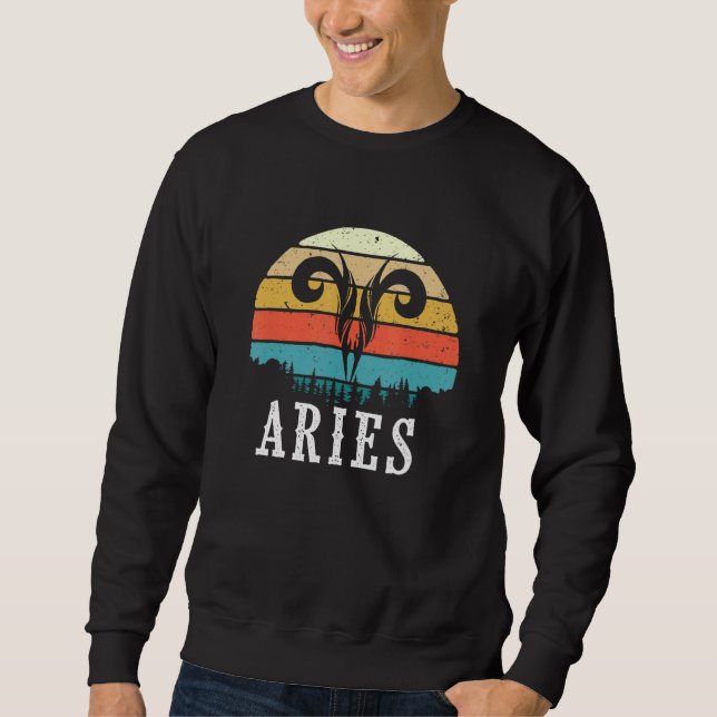 Sudadera Aries Zodiac Rótulo Astrología Símbolo Astrologer  (Anverso)