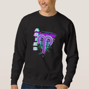 Sudadera Aries Zodiac Rótulo Vaporwave Estética 80s 90s Par