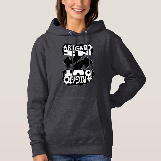 Sudadera Arigato In, Arigato Out (black and white) (Anverso)