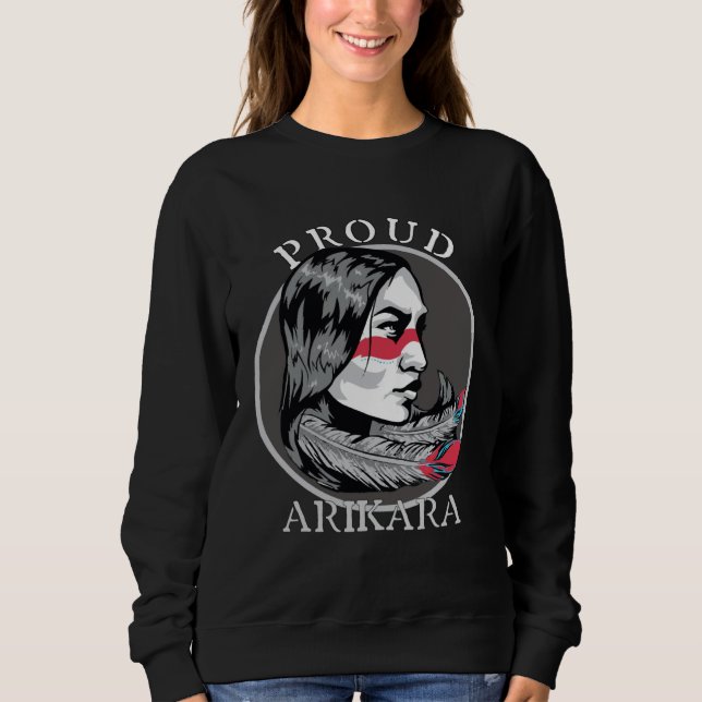Sudadera Arikara American Indian Tribe Warrior Girl Feather (Anverso)