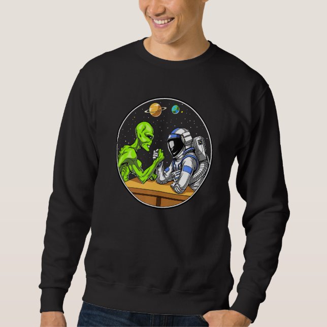 Sudadera Arma astronauta espacial lucha contra ciencia ficc (Anverso)