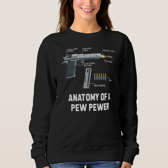 Sudadera Arma de ciencia de anatomía Pew Pewer Gun Gamer (Anverso)