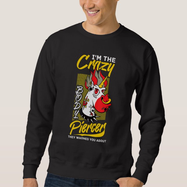 Sudadera Arma Perforadora Corporal Implantes de Perforación (Anverso)