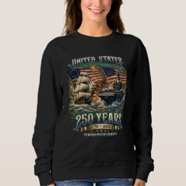 Sudadera Armada de EE. UU. 250 años 1776-2026 Eagle Barco P