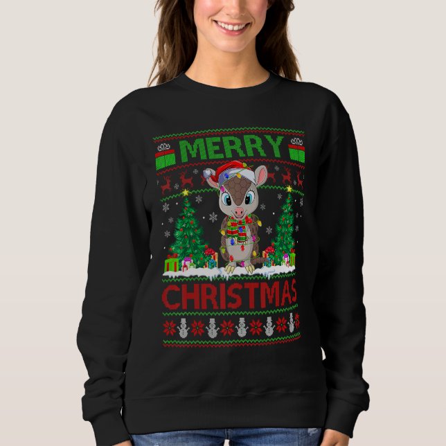 Sudadera Armadillo   Xmas Tree Ugly Santa Armadillo Christm (Anverso)