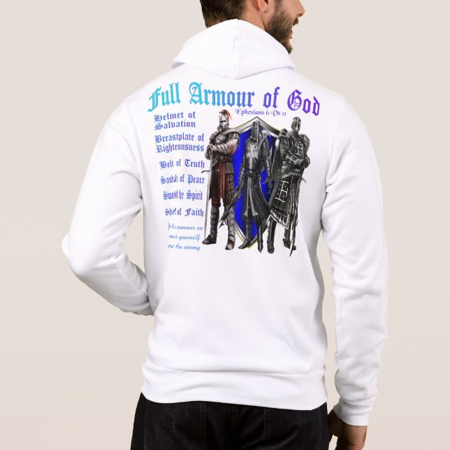 Sudadera Armadura completa de Dios Unisex Personalizado Hoo (Reverso)