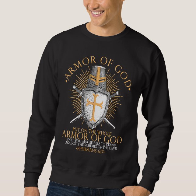 Sudadera Armadura De Dios Efesios 617 Versículo Bíblico Cri (Anverso)