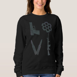 Sudadera Armas de amor Pistol Ar15 Balas de rifa 2ª enmiend