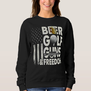 Sudadera Armas De Golf De Cerveza Y Beber Bandera Norteamer