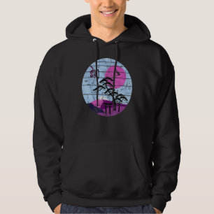Sudadera Armonía retro japonesa Kanji Sunset Shinto Crane V
