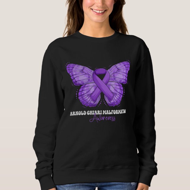 Sudadera Arnold Chiari Malformation Awareness Month Purple  (Anverso)