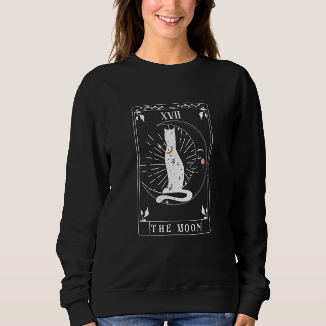 Sudadera Arot Card He Moon Astrología Crescent Moon Y Cat (Anverso)