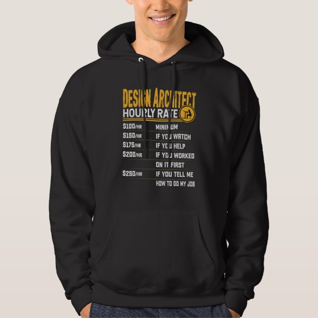 Sudadera Arquitecto de diseño Arquitecto Hourrate Designer  (Anverso)