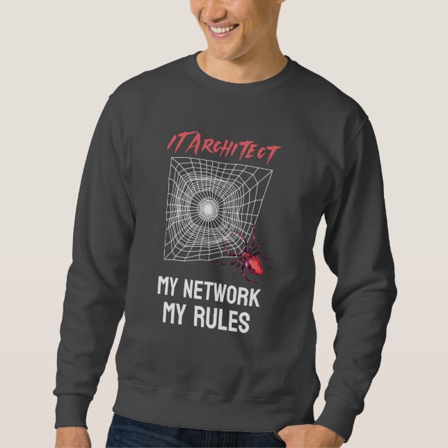 Sudadera Arquitecto de TI: Mi red, mis reglas divertido de  (Anverso)