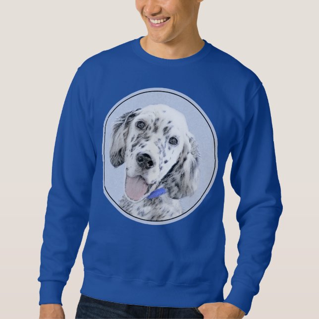 Sudadera Arreglo de inglés azul Belton Pintura de perro (Anverso)