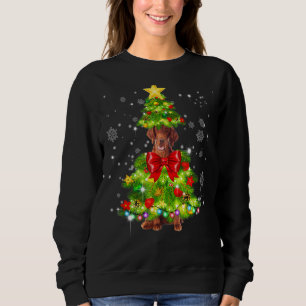 Sudadera Arreglo irlandés Santa Christmas Tree ilumina el d