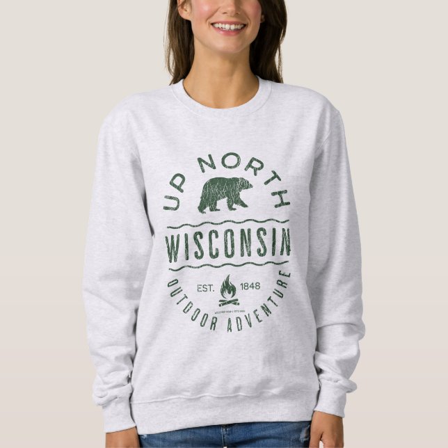 Sudadera Arriba del norte de Wisconsin (Anverso)