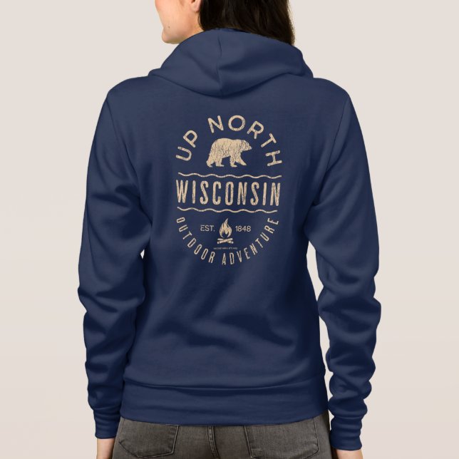 Sudadera Arriba del norte de Wisconsin (Reverso)