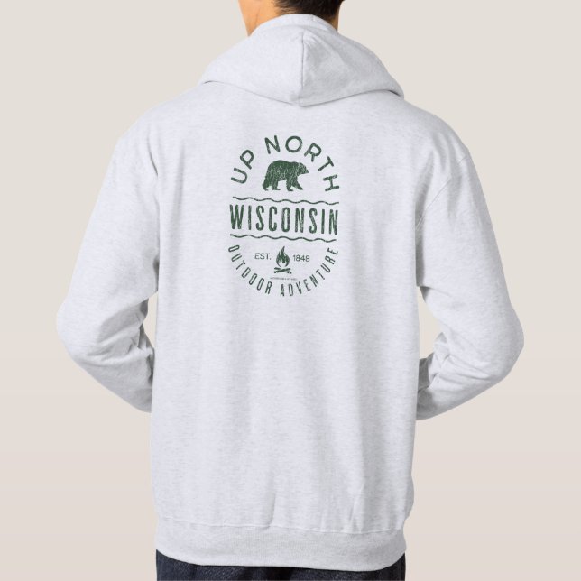 Sudadera Arriba del norte de Wisconsin (Reverso)