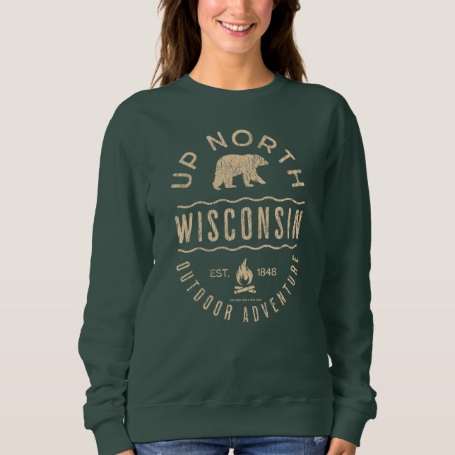 Sudadera Arriba del norte de Wisconsin (Anverso)