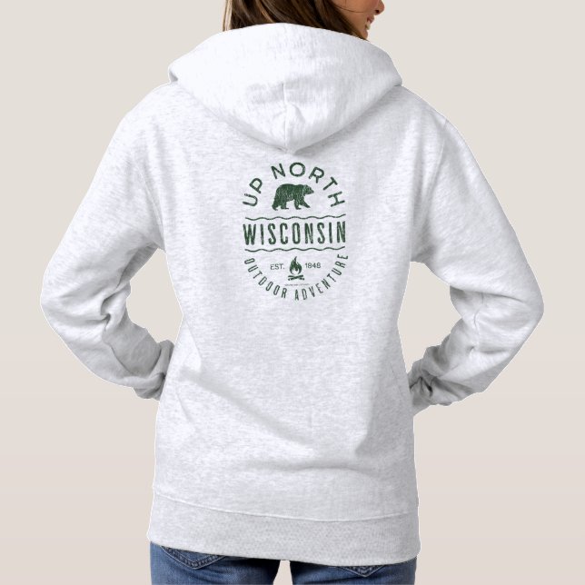 Sudadera Arriba del norte de Wisconsin (Reverso)