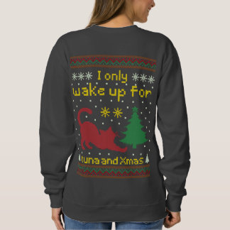 Sudadera Arriba por atún y Navidad – Gato divertido y feo d