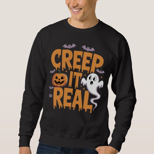 Sudadera Arrojarlo Verdaderamente Calabazas Fantasma Hallow (Anverso)