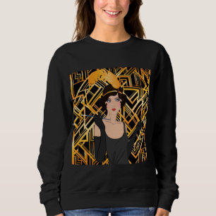 Sudadera art déco, chica de la aleta, vintage, gran Gatsby
