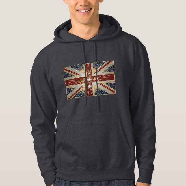 Sudadera Art Deco Heritage Flag | United Kingdom | Vintage (Anverso)