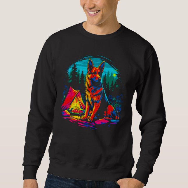 Sudadera Art German Shepherd Dog Camping (Anverso)