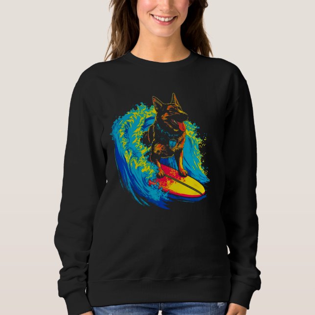 Sudadera Art German Shepherd Dog Cool Surf (Anverso)