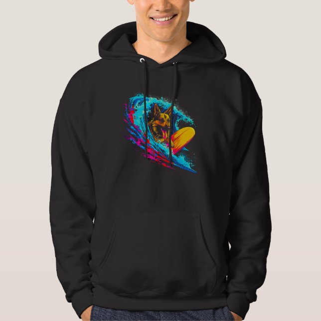 Sudadera Art German Shepherd Dog Wave Surf (Anverso)