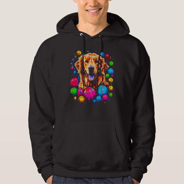 Sudadera Art Golden Retriever Dog Baseball (Anverso)