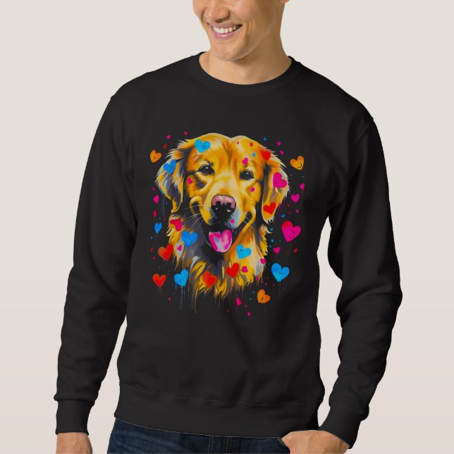 Sudadera Art Golden Retriever Dog Love Heart Family (Anverso)