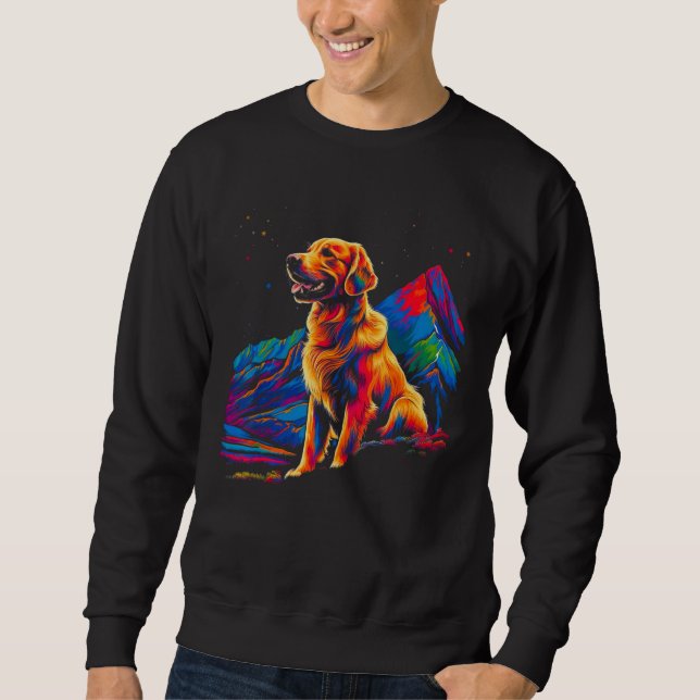 Sudadera Art Golden Retriever Dog Mountain Hiking (Anverso)